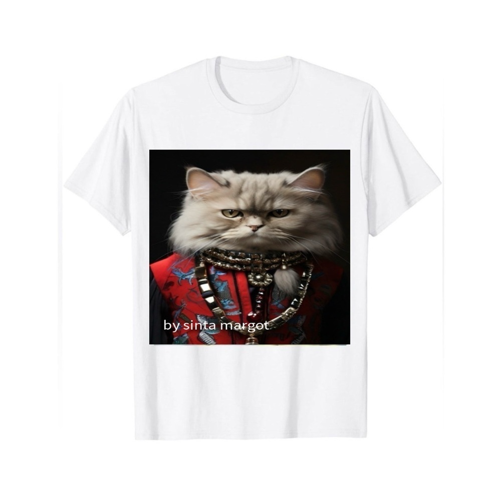 HANDCRAFTED digital art print Elegant Red and Black Cat wearing an outfit NWT - Picture 4 of 15